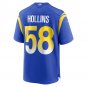 Men's Justin Hollins Royal Los Angeles Rams Game Jersey