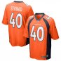 Men's Justin Strnad Orange Denver Broncos Game Jersey