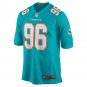 Men's Justin Zimmer Aqua Miami Dolphins Home Game Player Jersey