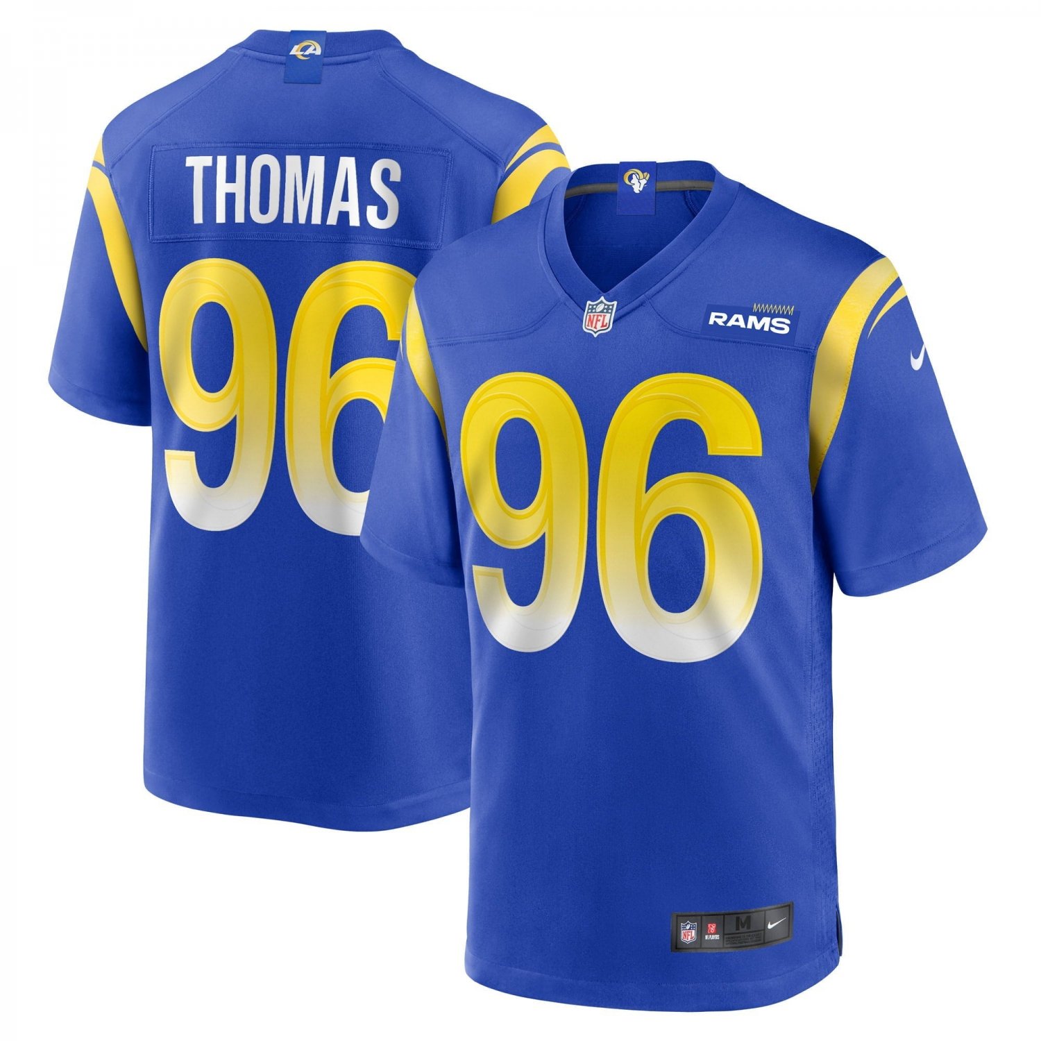 Men's Keir Thomas Royal Los Angeles Rams Game Player Jersey