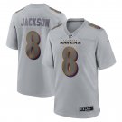 Men's Lamar Jackson Gray Baltimore Ravens Atmosphere Fashion Game Jersey