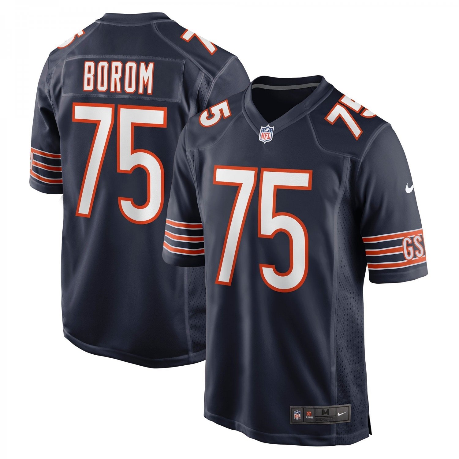Men's Larry Borom Navy Chicago Bears Game Jersey