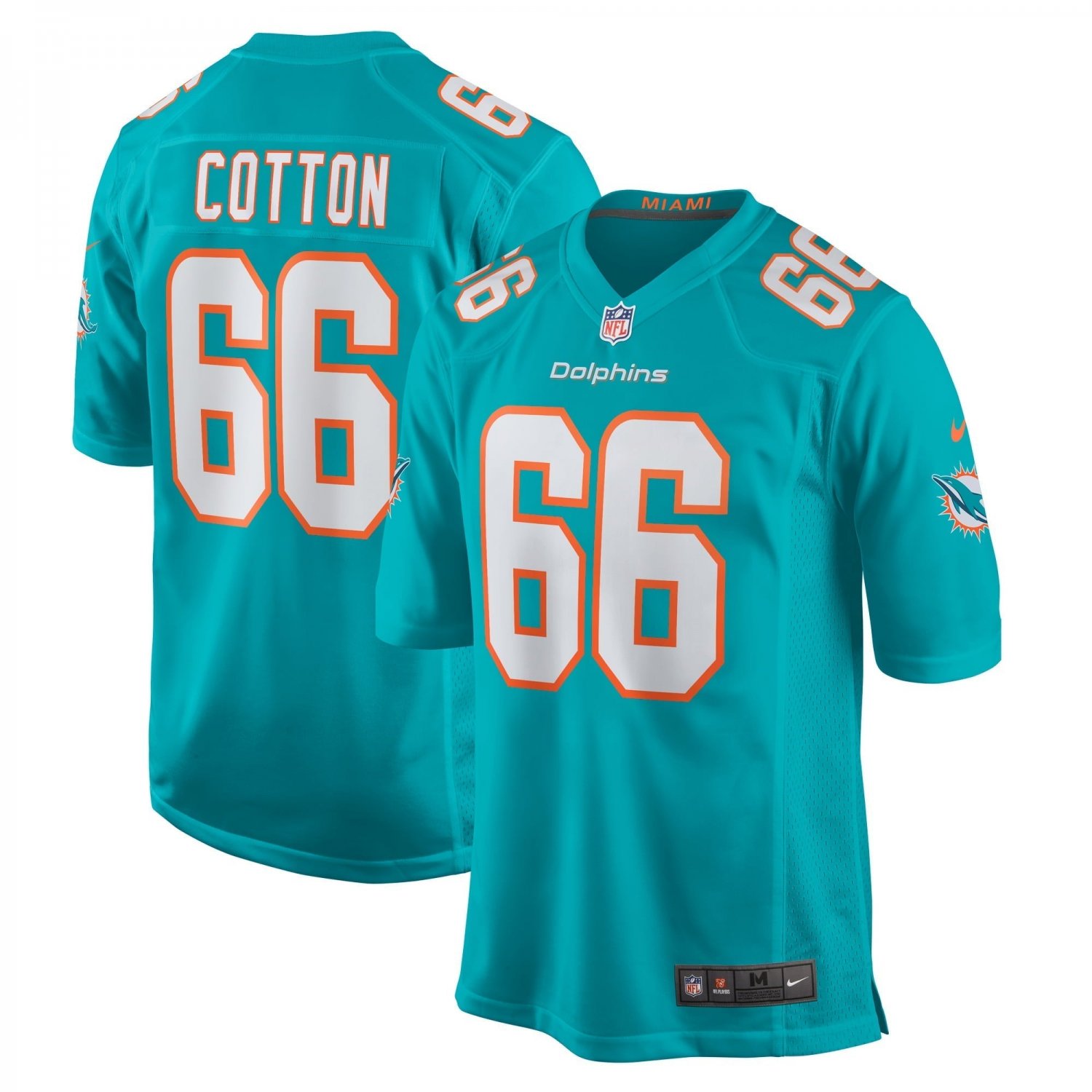 Men's Lester Cotton Sr. Aqua Miami Dolphins Home Game Player Jersey