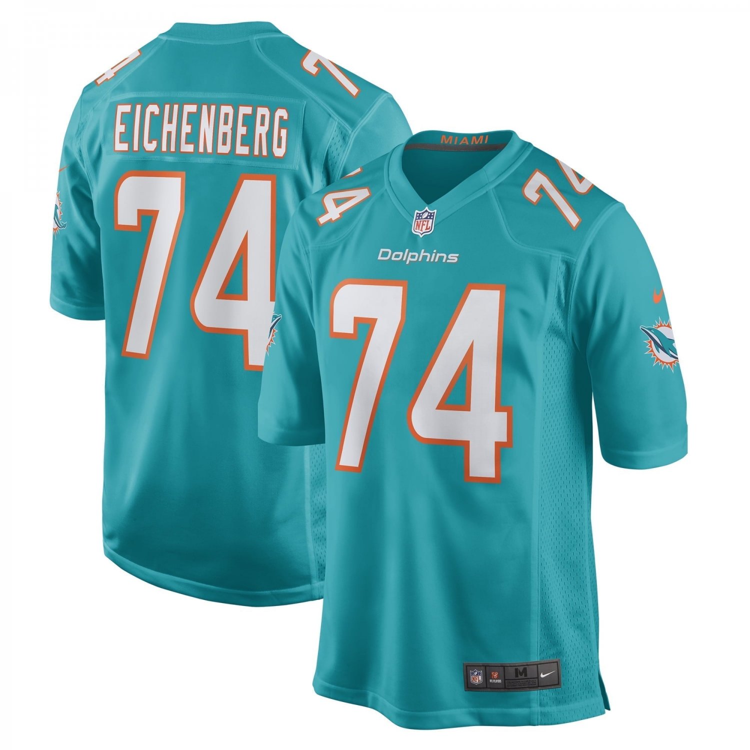 Men's Liam Eichenberg Aqua Miami Dolphins Game Jersey