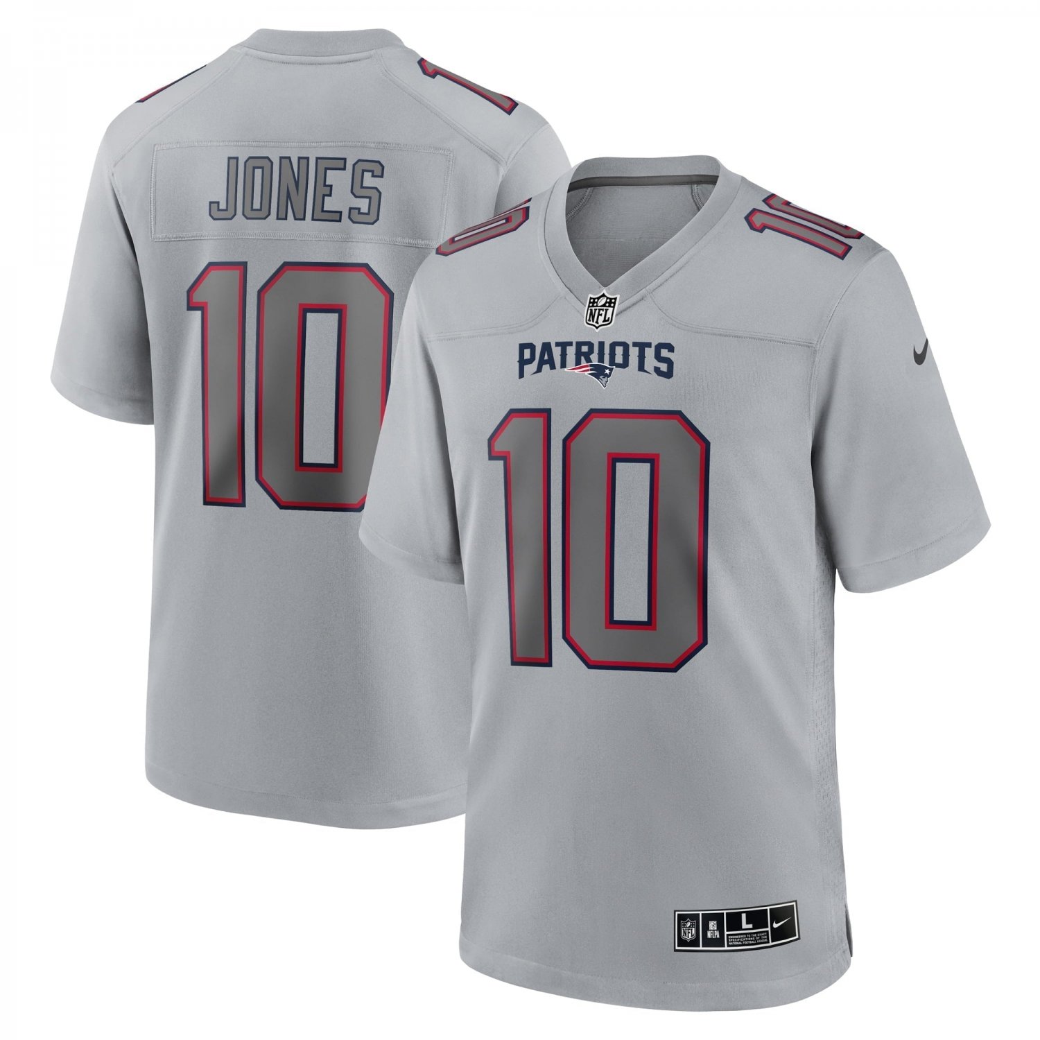 Men's Mac Jones Gray New England Patriots Atmosphere Fashion Game Jersey