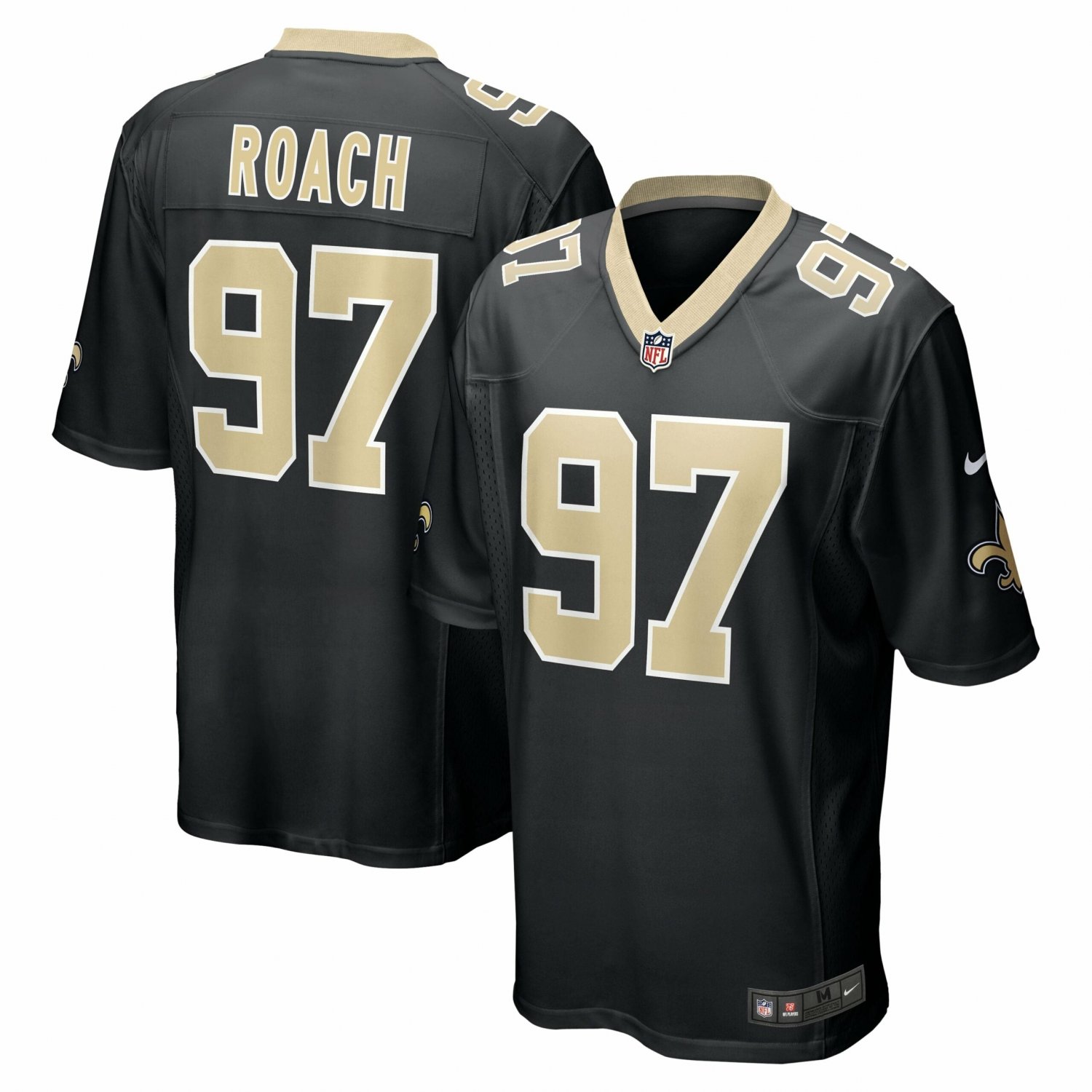 Men's Malcolm Roach Black New Orleans Saints Team Game Jersey