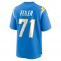 Men's Matt Feiler Powder Blue Los Angeles Chargers Game Player Jersey