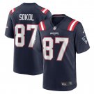 Men's Matt Sokol Navy New England Patriots Game Player Jersey