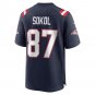 Men's Matt Sokol Navy New England Patriots Game Player Jersey