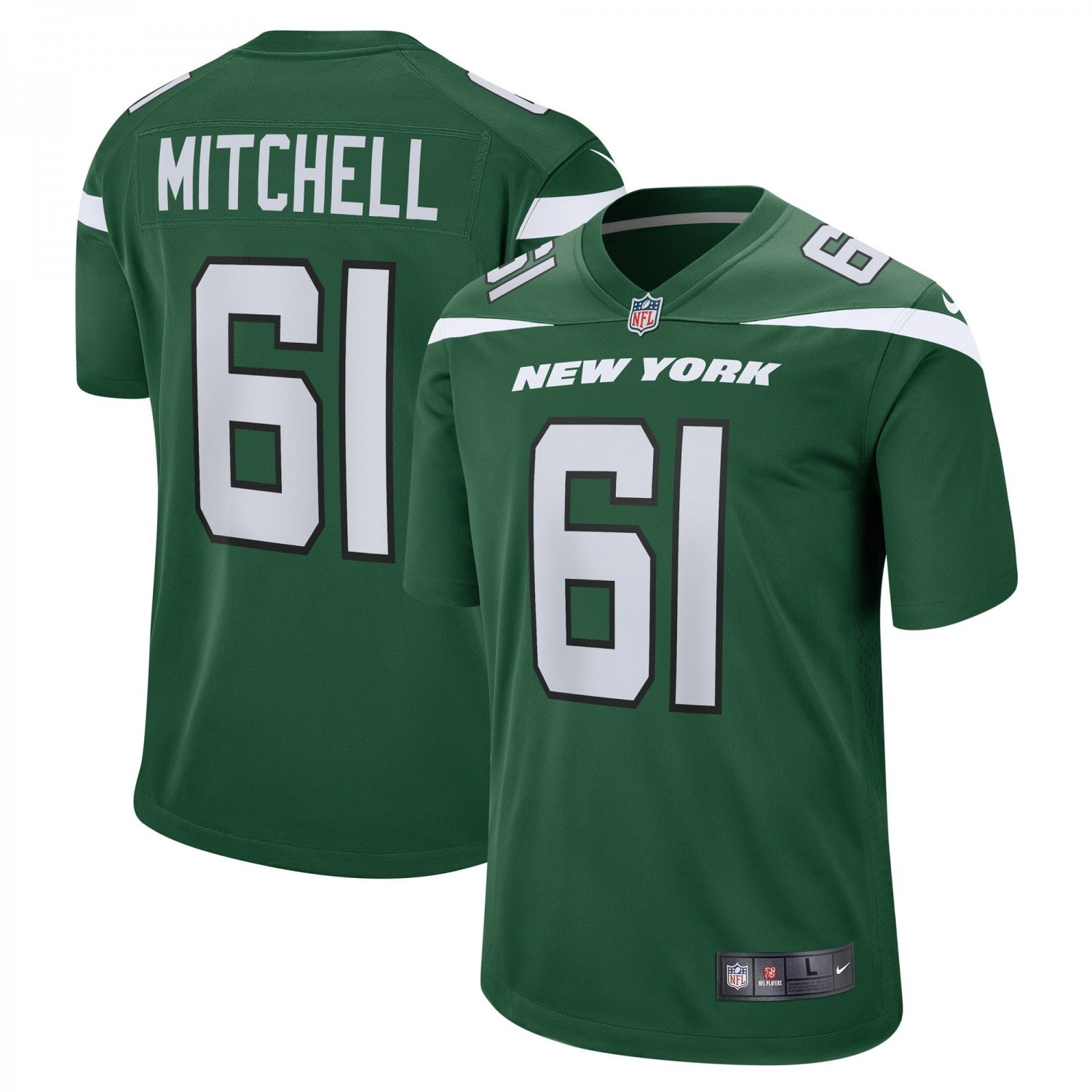 Men's Max Mitchell Gotham Green New York Jets Game Player Jersey