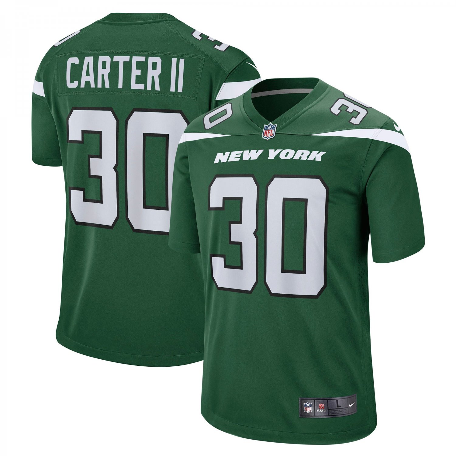 Men's Michael Carter II Gotham Green New York Jets Game Jersey