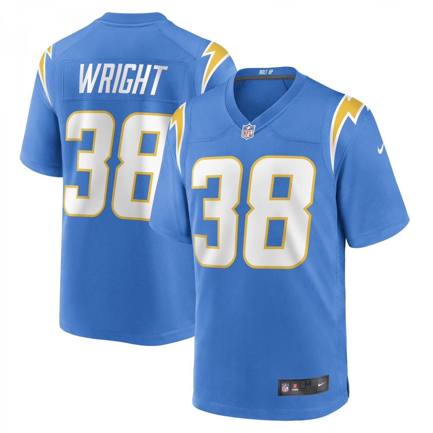 Men's Milton Wright Powder Blue Los Angeles Chargers Game Jersey