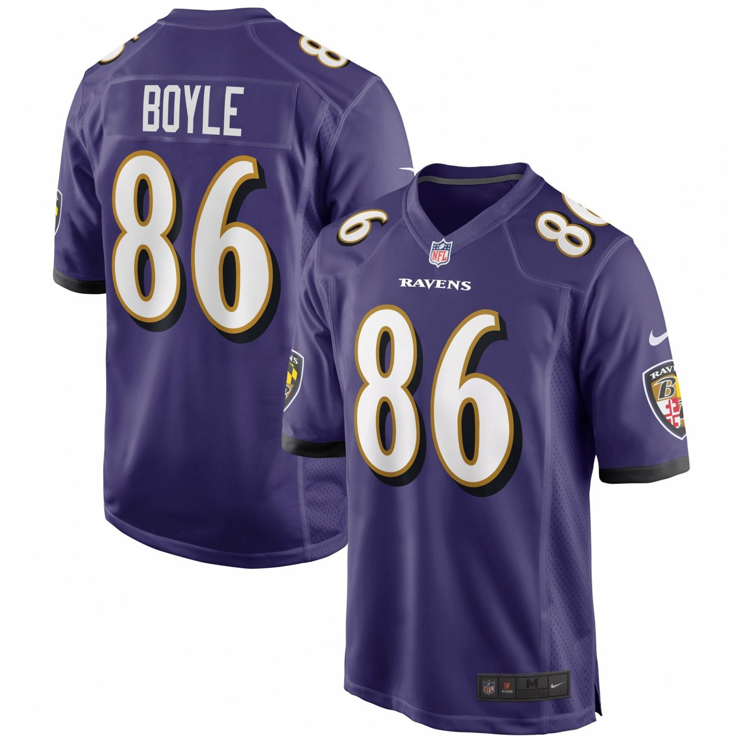 Men's Nick Boyle Purple Baltimore Ravens Game Player Jersey
