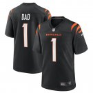Men's Number 1 Dad Black Cincinnati Bengals Game Jersey