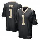 Men's Number 1 Dad Black New Orleans Saints Game Jersey