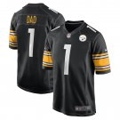 Men's Number 1 Dad Black Pittsburgh Steelers Game Jersey