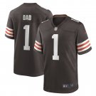 Men's Number 1 Dad Brown Cleveland Browns Game Jersey