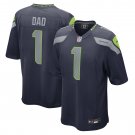 Men's Number 1 Dad College Navy Seattle Seahawks Game Jersey