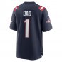 Men's Number 1 Dad Navy New England Patriots Game Jersey