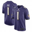 Men's Number 1 Dad Purple Baltimore Ravens Game Jersey