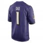 Men's Number 1 Dad Purple Baltimore Ravens Game Jersey