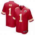 Men's Number 1 Dad Red Kansas City Chiefs Game Jersey