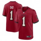 Men's Number 1 Dad Red Tampa Bay Buccaneers Game Jersey