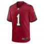 Men's Number 1 Dad Red Tampa Bay Buccaneers Game Jersey