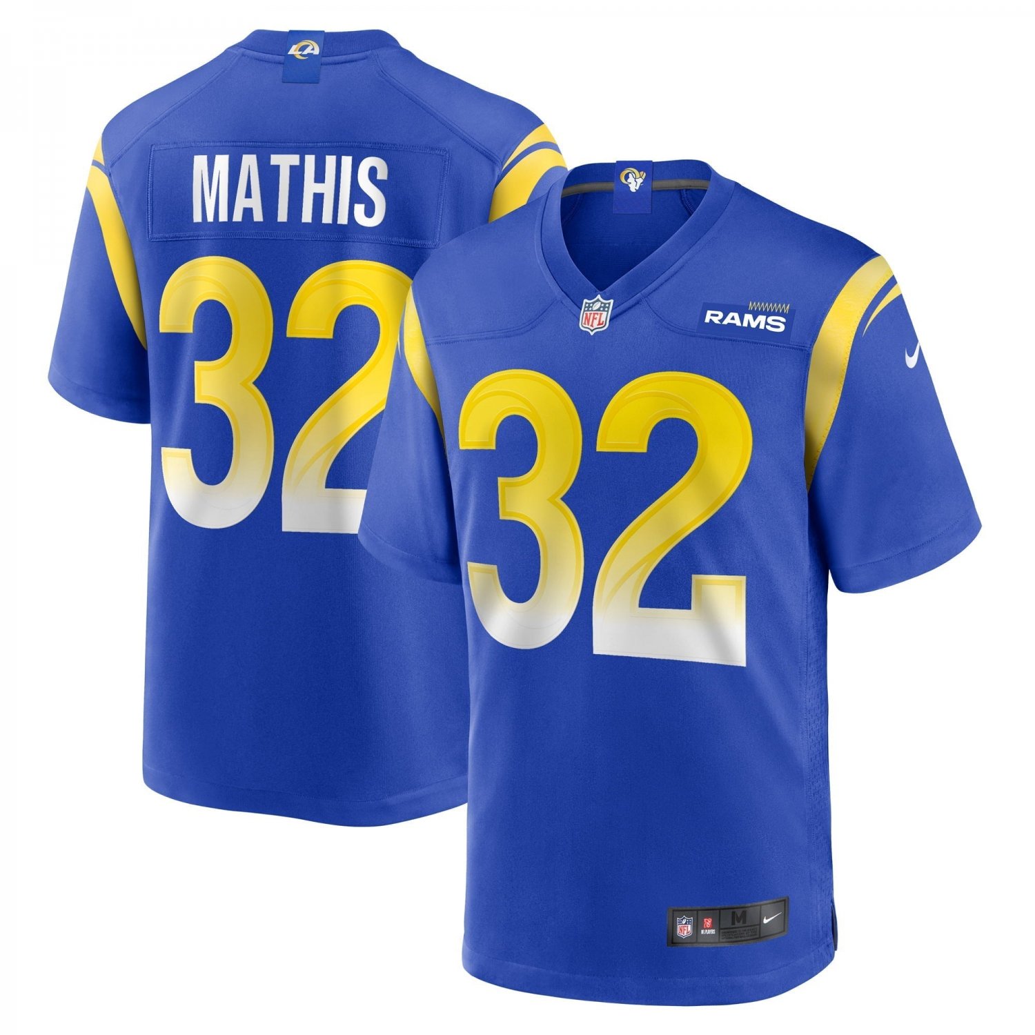 Men's Ochaun Mathis Royal Los Angeles Rams Home Game Jersey