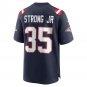 Men's Pierre Strong Jr. Navy New England Patriots Game Player Jersey