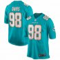 Men's Raekwon Davis Aqua Miami Dolphins Game Jersey
