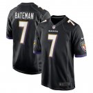 Men's Rashod Bateman Black Baltimore Ravens Game Player Jersey