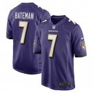 Men's Rashod Bateman Purple Baltimore Ravens Game Player Jersey