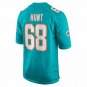 Men's Robert Hunt Aqua Miami Dolphins Game Jersey