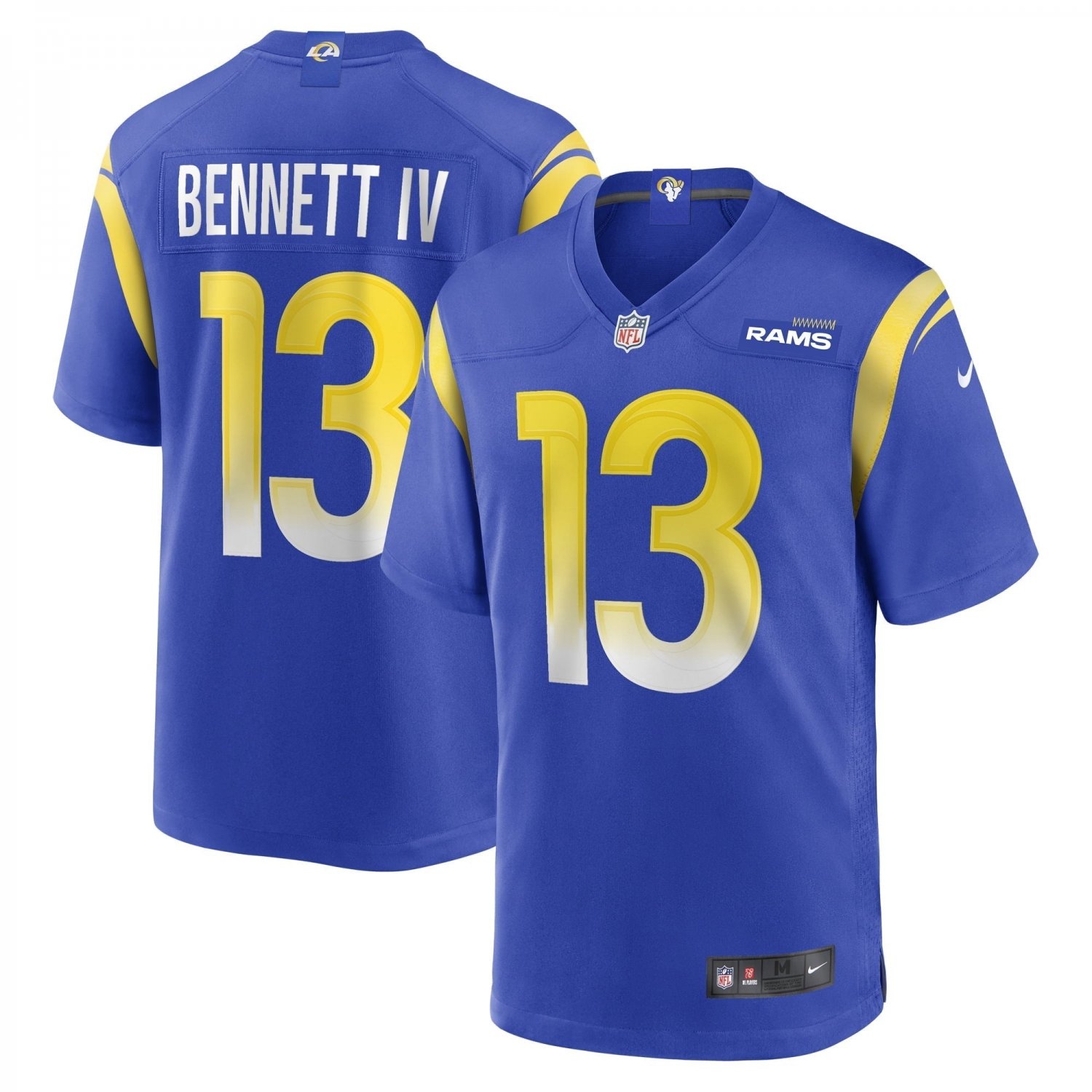 Men's Stetson Bennett Royal Los Angeles Rams Team Game Jersey