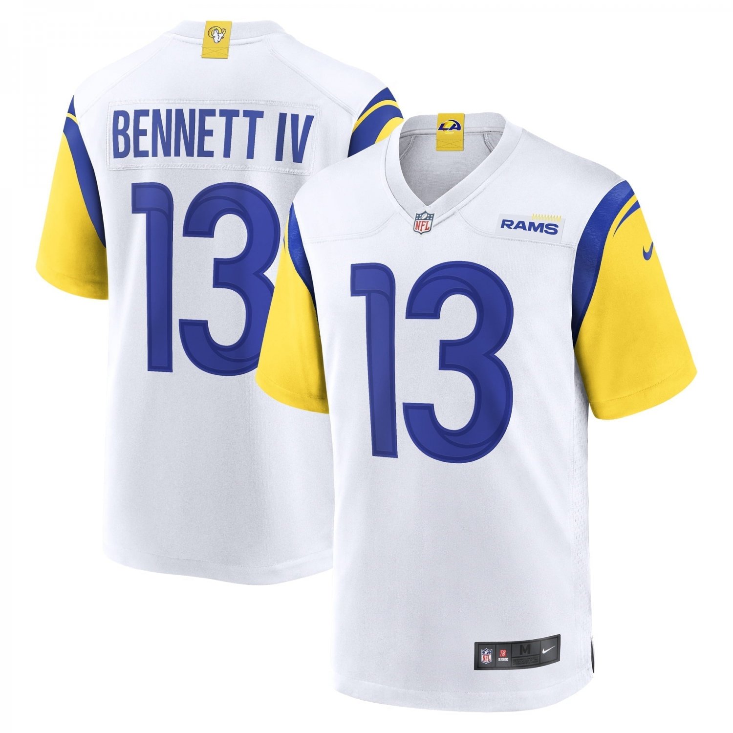 Men's Stetson Bennett White Los Angeles Rams Game Jersey