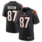 Men's Tanner Hudson Black Cincinnati Bengals Home Game Player Jersey