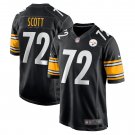 Men's Trent Scott Black Pittsburgh Steelers Game Player Jersey
