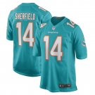 Men's Trent Sherfield Aqua Miami Dolphins Game Player Jersey