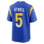 Men's Tutu Atwell Royal Los Angeles Rams Home Game Jersey