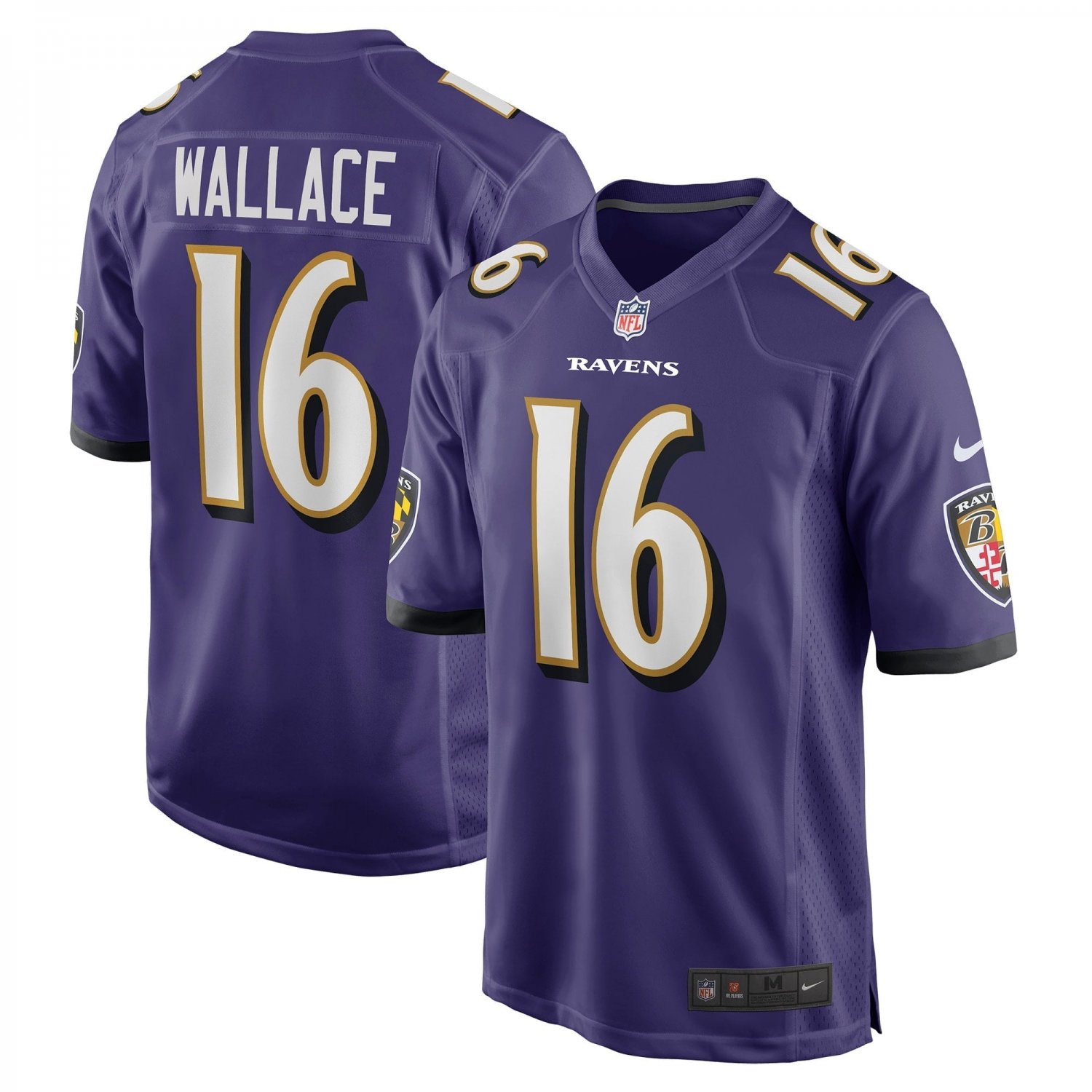 Men's Tylan Wallace Purple Baltimore Ravens Game Jersey