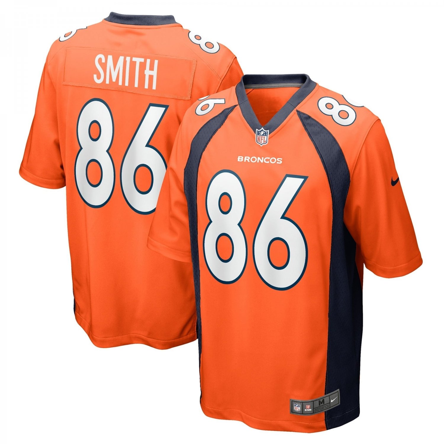 Men's Vyncint Smith Orange Denver Broncos Game Player Jersey