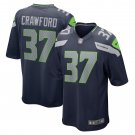 Men's Xavier Crawford College Navy Seattle Seahawks Home Game Player Jersey