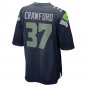 Men's Xavier Crawford College Navy Seattle Seahawks Home Game Player Jersey