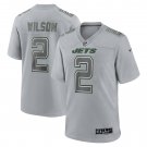 Men's Zach Wilson Gray New York Jets Atmosphere Fashion Game Jersey