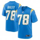 Men's Zack Bailey Powder Blue Los Angeles Chargers Player Game Jersey