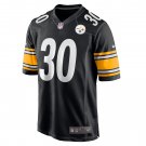 Men's Carlins Platel Black Pittsburgh Steelers Game Player Jersey