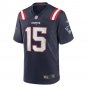 Men's Corliss Waitman Navy New England Patriots Game Jersey