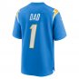 Number 1 Dad Los Angeles Chargers Game Jersey - Powder Blue