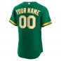Oakland Athletics Alternate Authentic Custom Jersey - Kelly Green